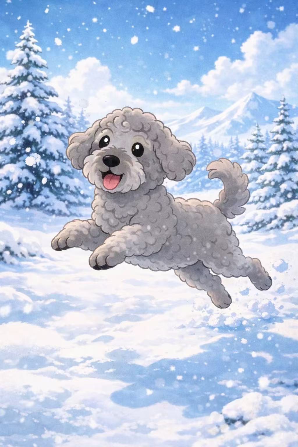 December 2026 Finn Welcoming the Snowy Winter Season Moments Calendar Card