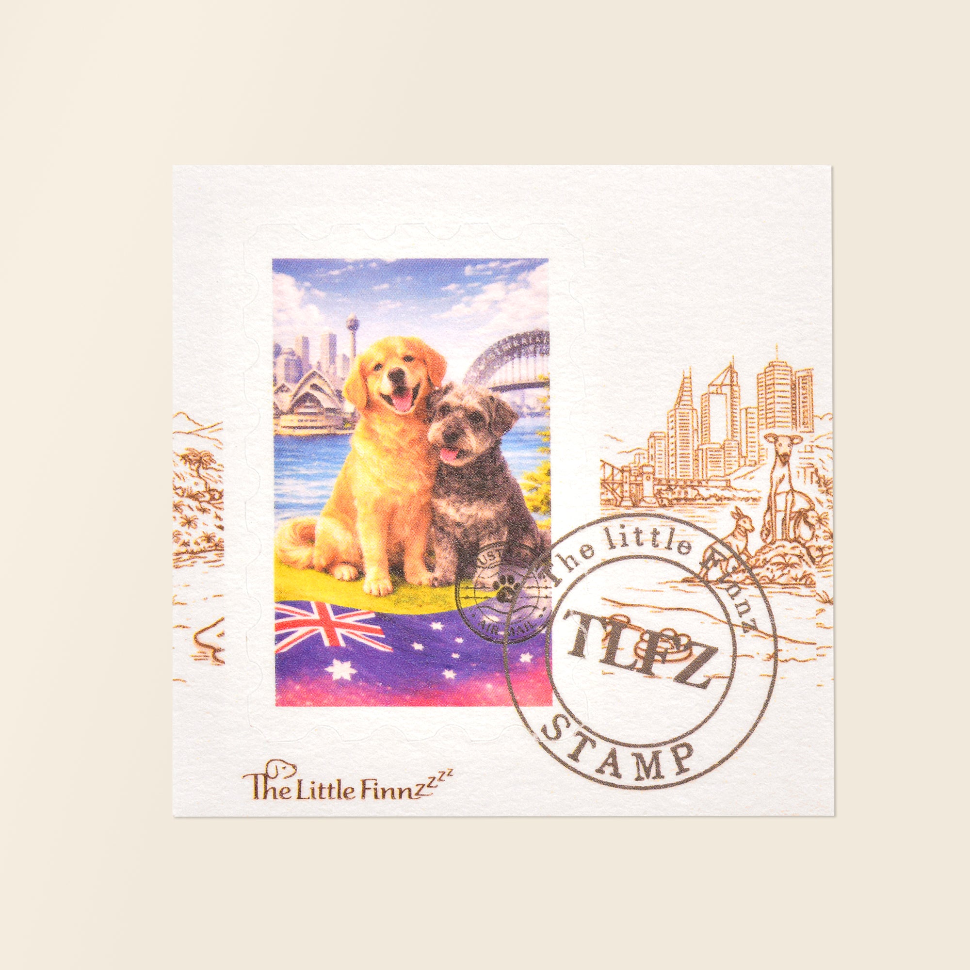 Finnz Around the World Friends - Australia (Sydney) Travel Stamp Sticker