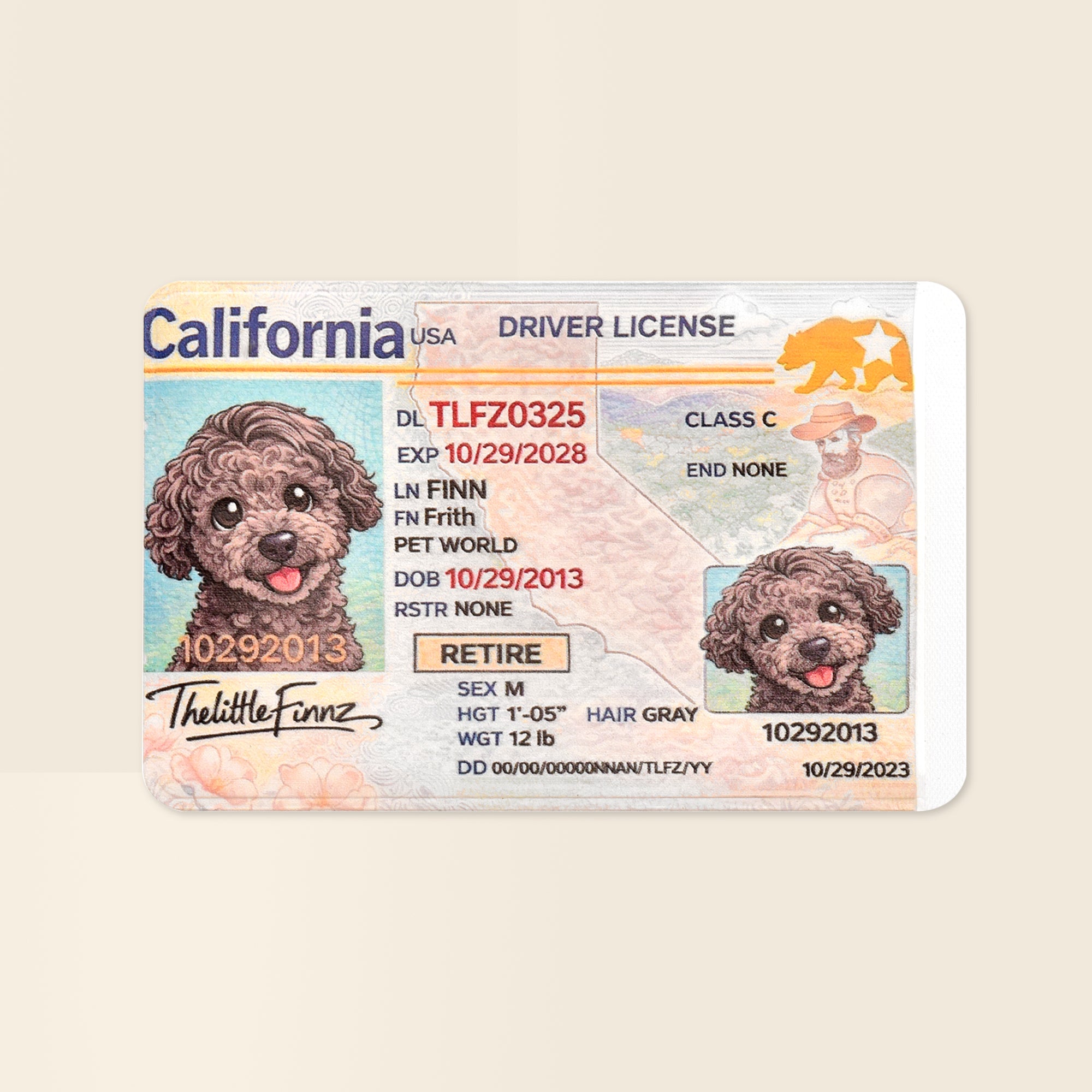 Finn’s Driver License Card Holder.